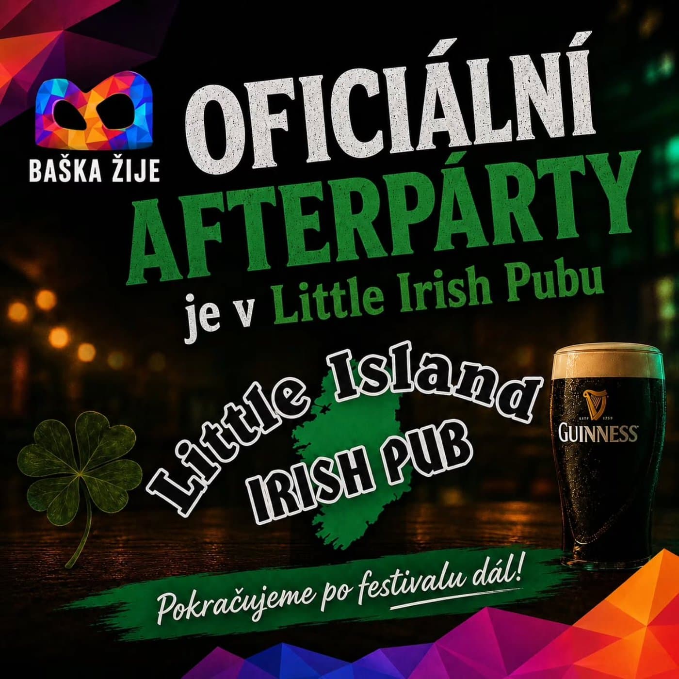 Oznámení oficiální afterpárty festivalu v Little Irish Pubu
